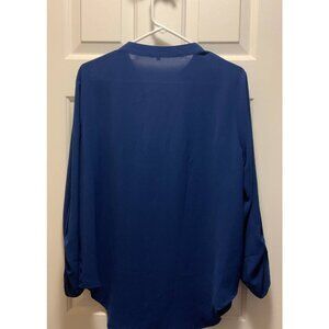 Mid Length Sleeved Shirt with Buttons Deep Blue Size Large